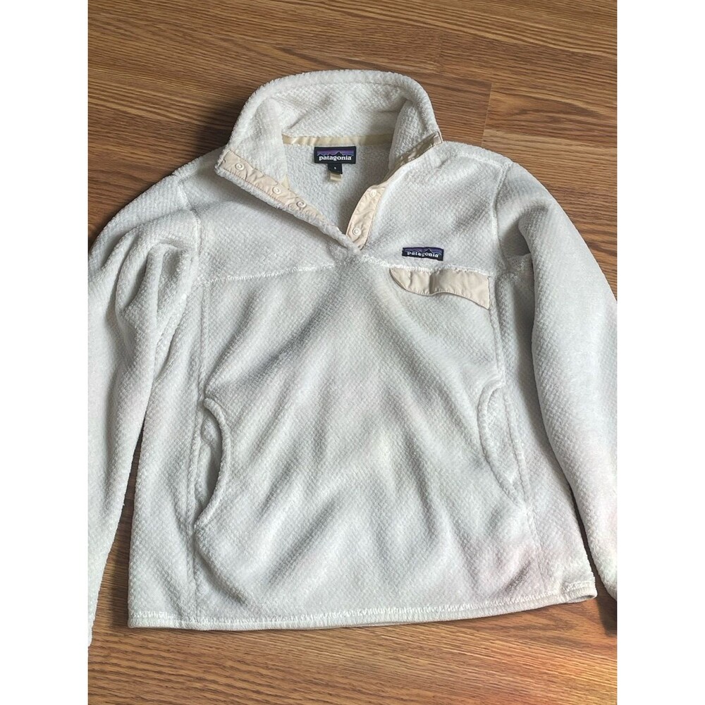 Patagonia Re-Tool Snap-T Pullover Women’s Small Cream Fleece Jacket - Picture 2 of 12